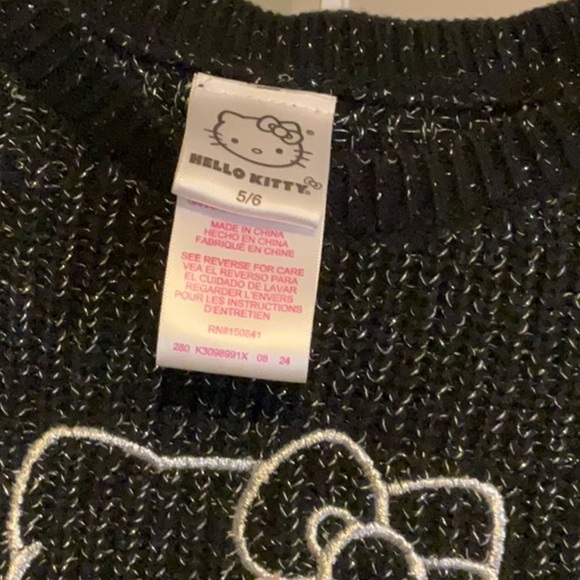 Hello Kitty Sparkly Black Kids Sweater - Picture 2 of 5